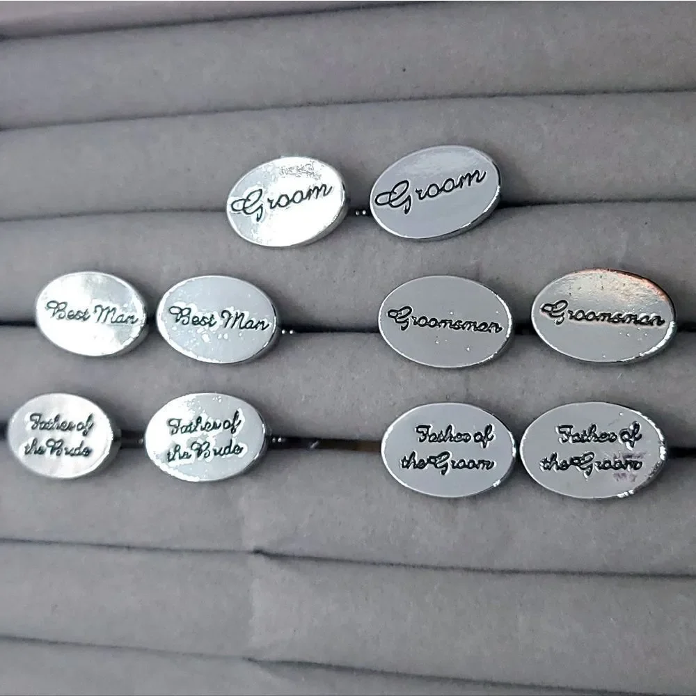 FATHER OF THE BRIDE Wedding Cufflinks Silver Engraved Formal Tuxedo Cuff Links